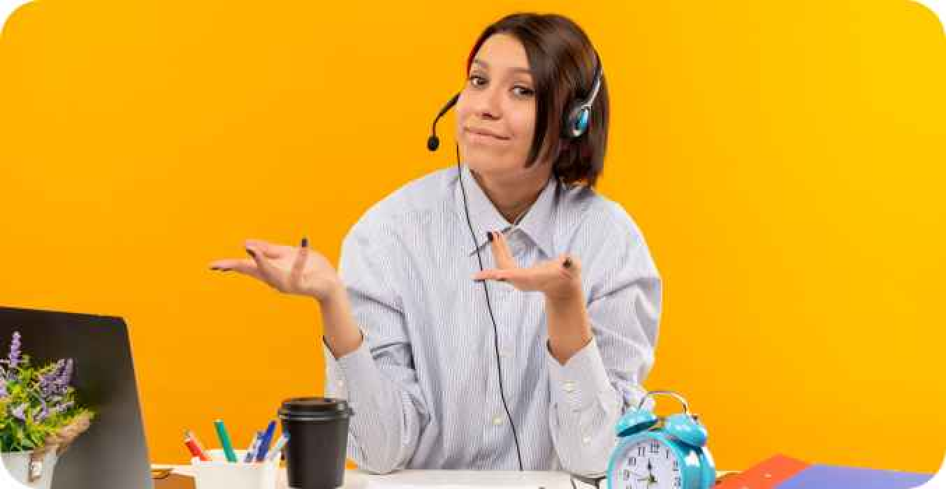 Customer support agent providing reliable call center services